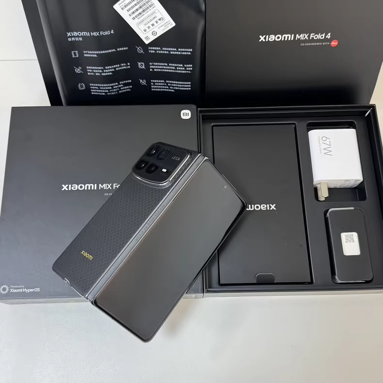 Xiaomi Mix Fold 4 Android 14 5G 120Hz 16+1TB Google Unlocked Storage 12+256GB Color Black Package Mobile phone and charger