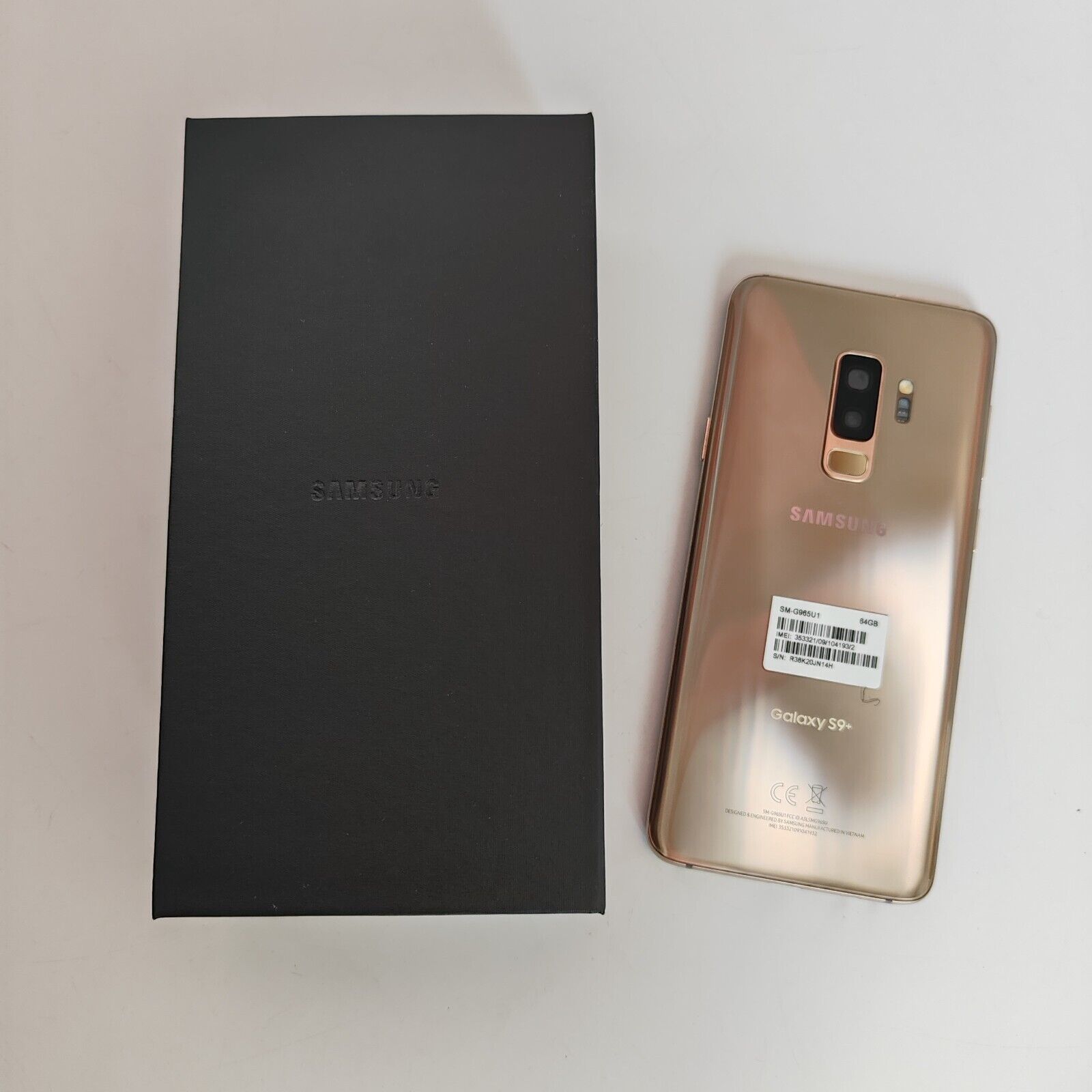 Samsung Galaxy S9+ SM-G965U1 6.2" 12MP 64GB 6GB RAM Unlocked Global NO.10 Storage 6+64GB Color Black Model name SM-G965U