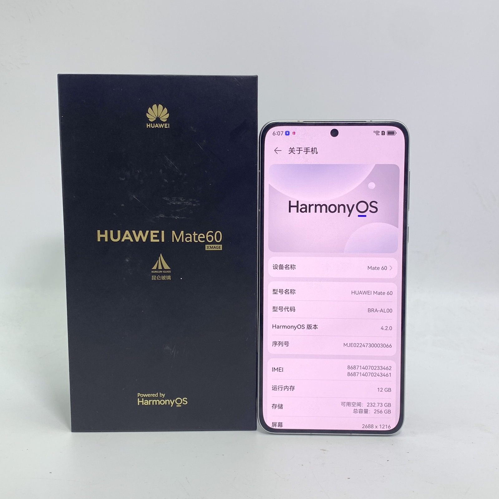 Huawei Mate 60 6.69in 50MP 12+1TB HarmonyOS Intelligent mobile phone Bundle Mobile phone + charger + packaging box Storage Capacity 12+256GB