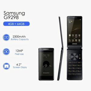 Samsung G9298 Original Unlocked 12MP 4.2 inches 64GB ROM Dual SIM Flip Phones colors black