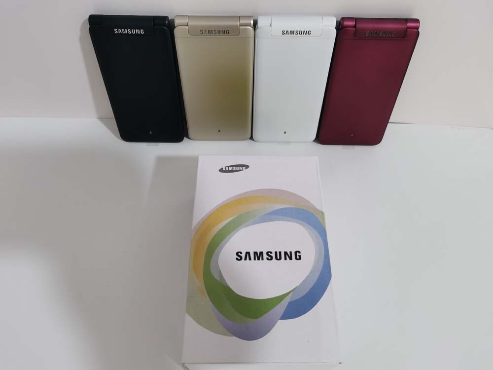 Samsung Galaxy Folder G1600 Dual SIM LTE Flip SmartPhone Unlocked Good Condition Color Burgundy battery 2 * batteries - Image 2