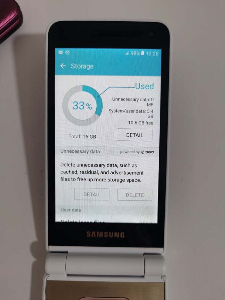 Samsung Galaxy Folder G1600 Dual SIM LTE Flip SmartPhone Unlocked Good Condition Color Burgundy battery 2 * batteries - Image 13