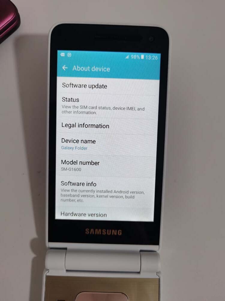Samsung Galaxy Folder G1600 Dual SIM LTE Flip SmartPhone Unlocked Good Condition Color Burgundy battery 2 * batteries - Image 14