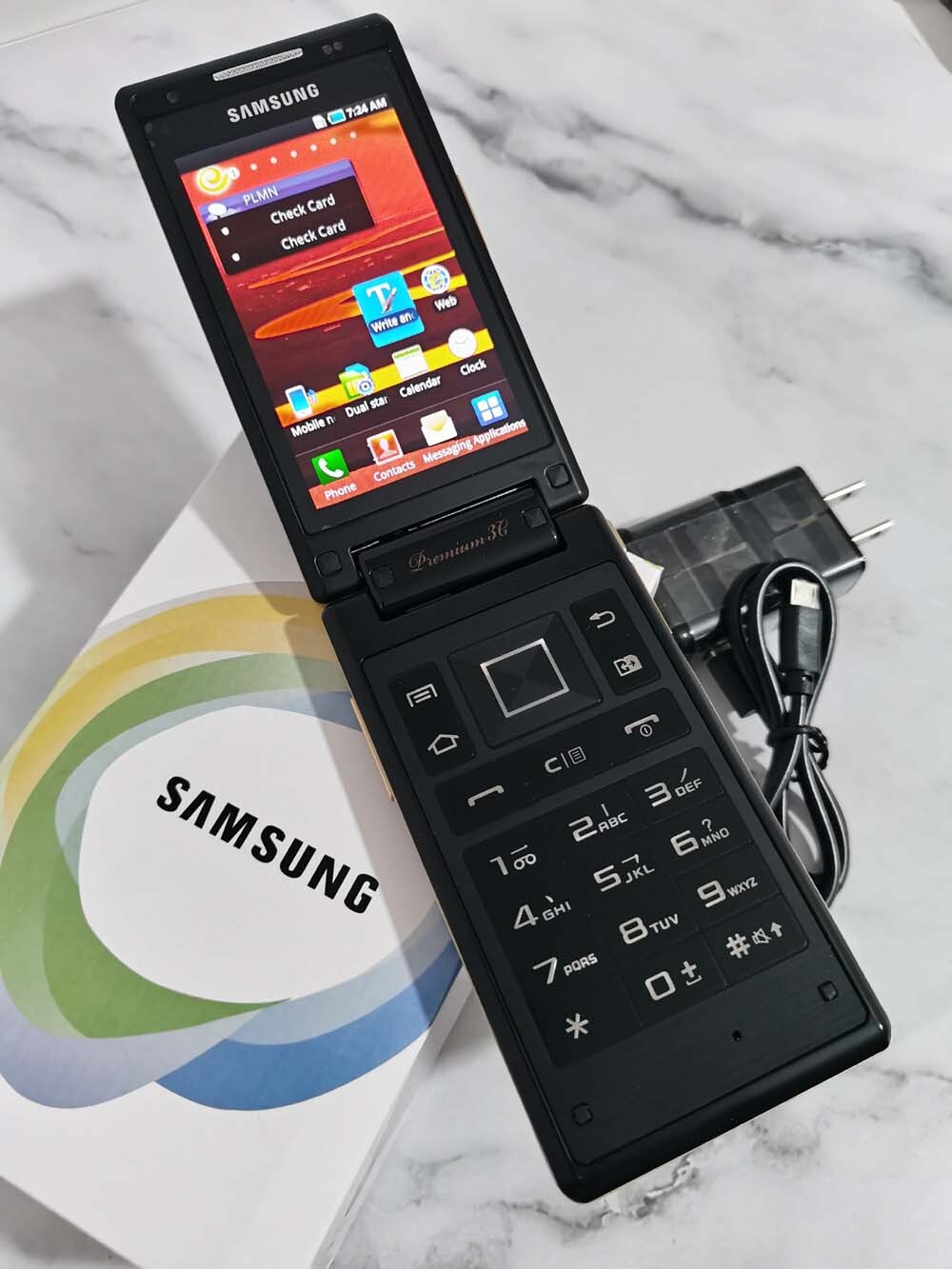 📱Unlocked Samsung SCH-W899 Android 8GB 3G GSM Flip Keynboard Phone Bundle Description W899 - Image 2