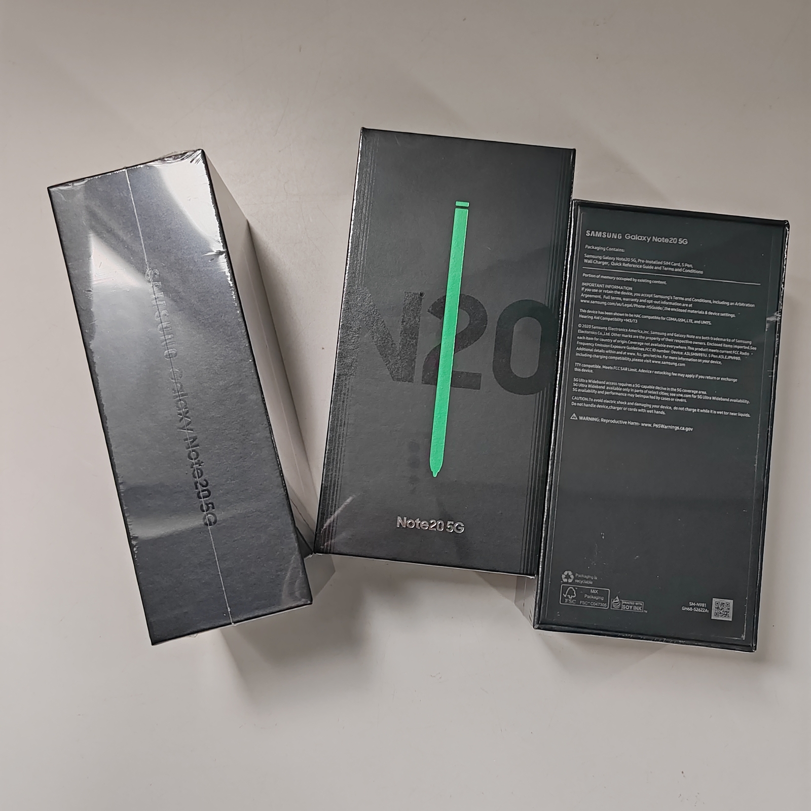 New Samsung Galaxy Note20 5G SM-N981B (Global) Unlocked Android 8+128GB Google Storage 8GB+128GB Color Mystic Green Model Number SM-N981B (International)