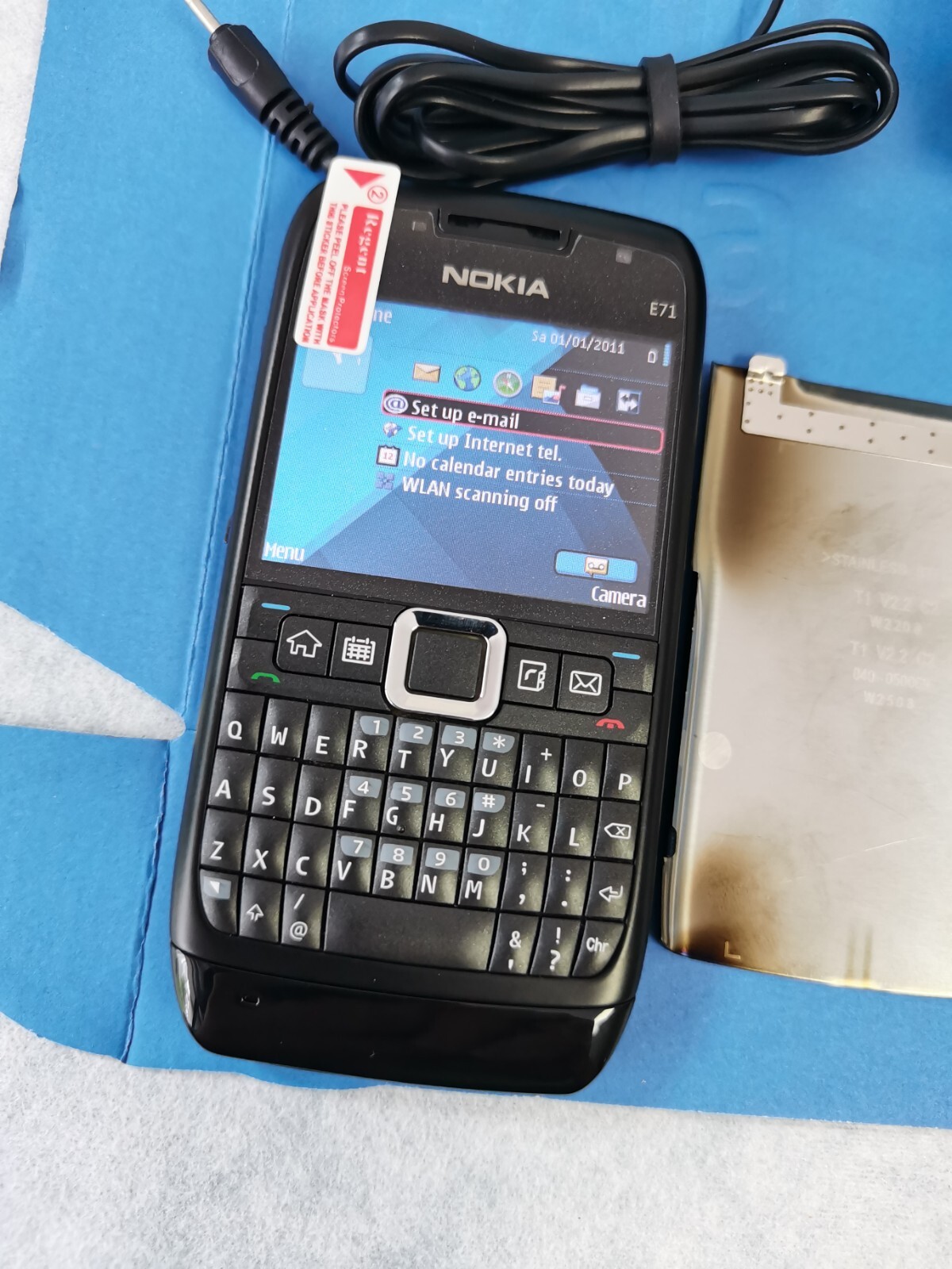 Original Unlocked Nokia E71 Full Qwerty Smartphone Mobile Phone Black White Brow Color Black - Image 2