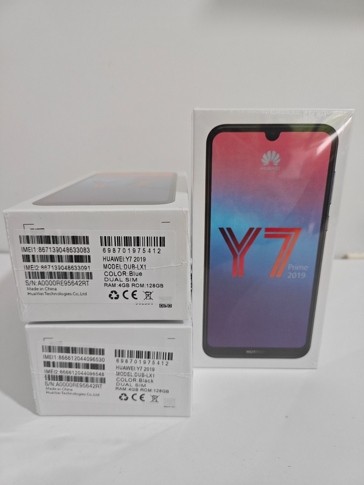 Huawei Y7 Prime (2019) 4GB+128GB Unlocked Global Cell Phone black blue - Sealed colors purple