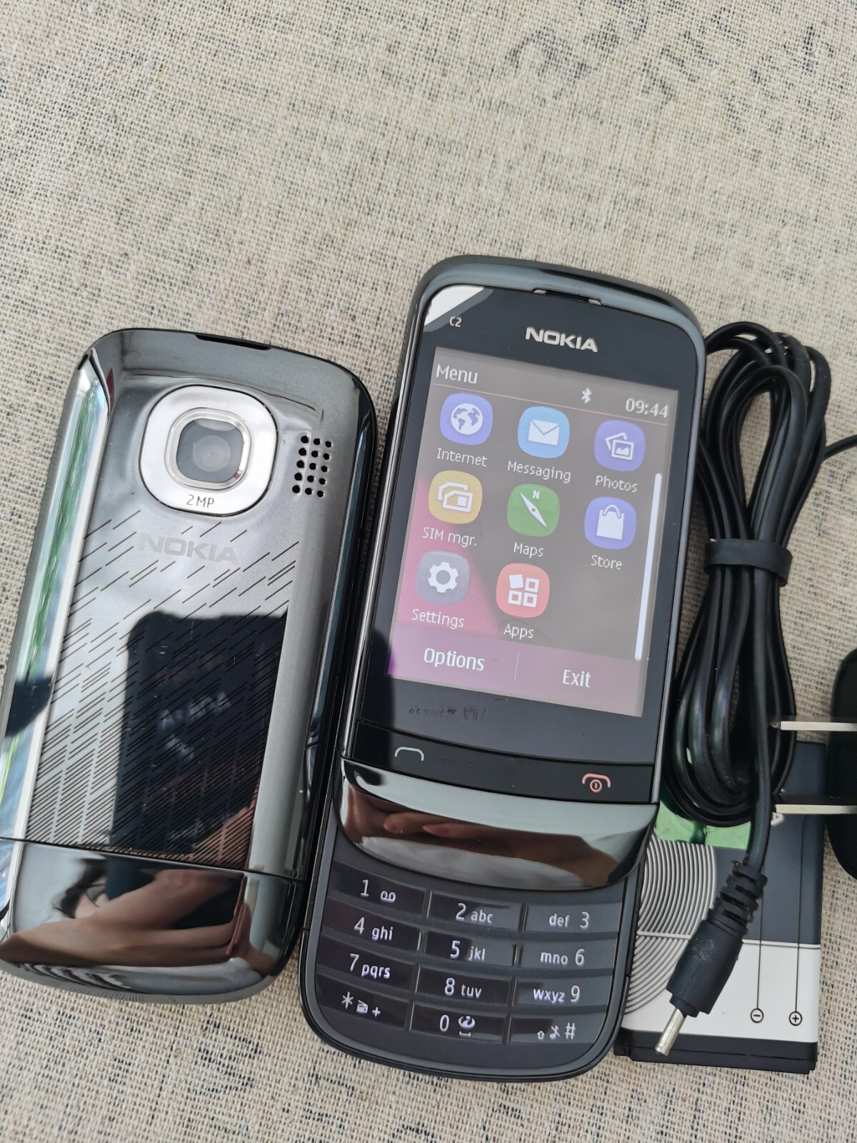 Nokia C2-03 Touch Screen Black Dual-SIM Card Slide Smart Phone